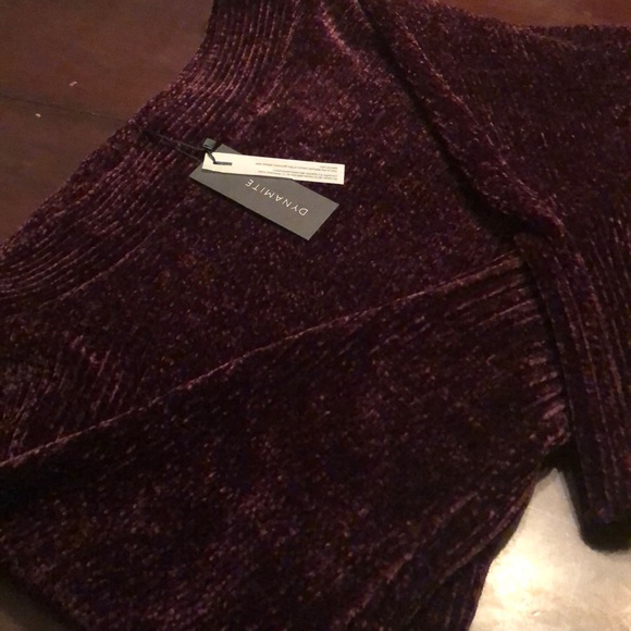 DYNAMITE BURGUNDY CHENILLE SWEATER NWT - Picture 5 of 9